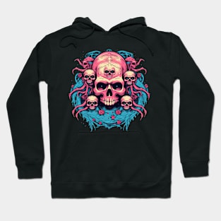 Wiccan Skull with Flowers and Little Skulls Hoodie